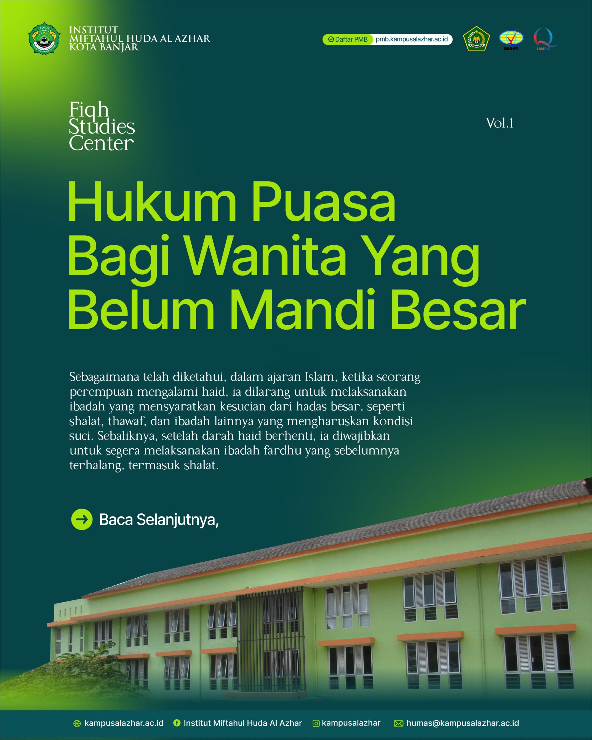 Fiqh Studies Center: Bagaimana Hukum Puasa Wanita Yang Belum Mandi Besar?