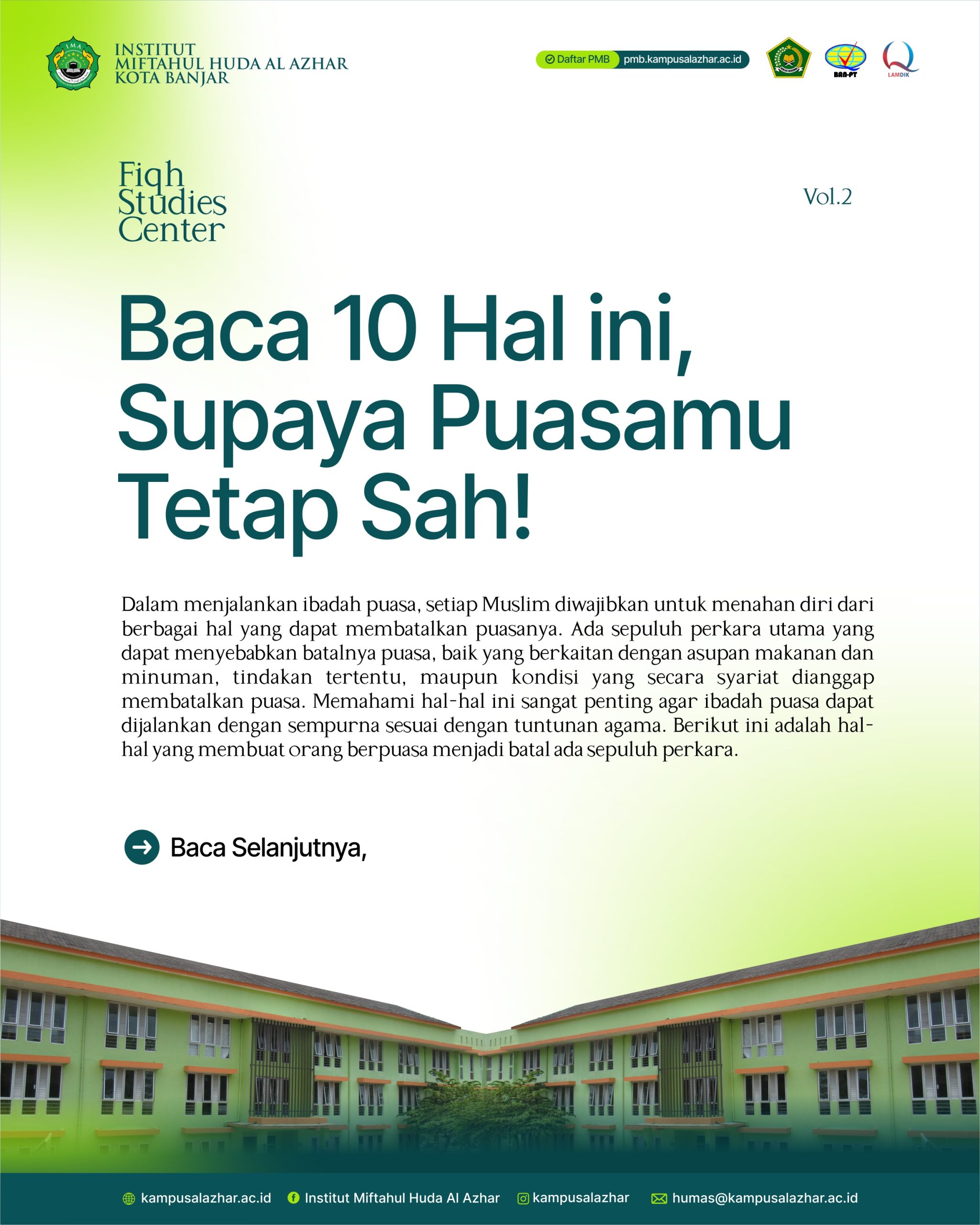 Fiqh Studies Center: 10 Hal Yang Dapat Membatalkan Puasa
