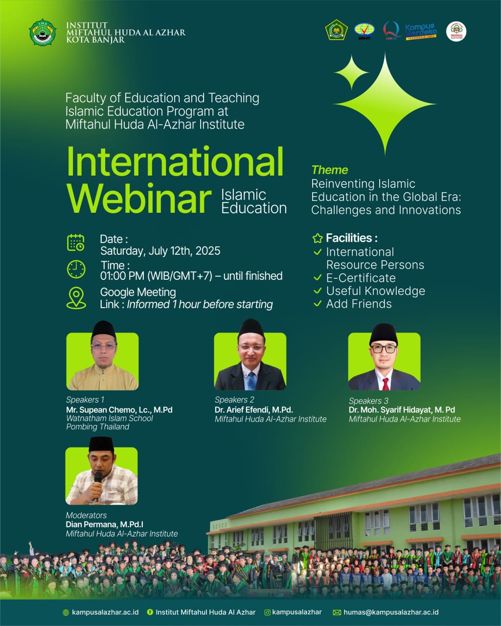 Program Studi PAI IMA Kota Banjar Gelar Webinar Internasional: Perkuat Pendidikan Islam di Era Global